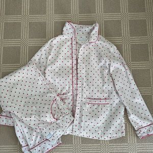 Lake Heart Valentine’s Day Pajamas pink and white size S small